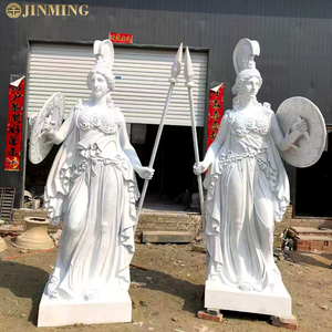 Sculptures de figures grecques antiques en résine époxy, déesse gardienne Athéna, style européen, modelées à la main, légères - Product Image 1