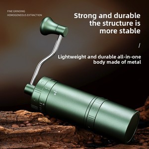 Molinillo de Café Portátil para Camping, Oficina y Hogar, de Acero Inoxidable de 7 Niveles de Ajuste, con Manivela y Palanca Ahorradora de Esfuerzo - Product Image 3