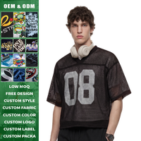 T-shirt Homme Col V Ample en Maille Respirante Coton Vintage Manches Courtes Tricoté Personnalisé Impression DTG Streetwear