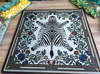 Tapis de Mahjong Américain, Imprimé Floral Chinoiserie Grue, Tapis de Jeu Antidérapant en Caoutchouc Silencieux, Vente Directe Usine