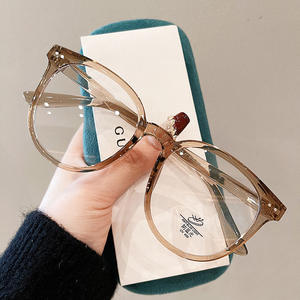 Monture de lunettes optiques Qianai Round TR90 transparente anti-lumière bleue unisexe taille moyenne avec verres en acrylique - Product Image 5