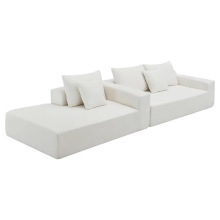 Bộ ghế <span class=keywords><strong>sofa</strong></span> mô đun tùy chỉnh thiết kế tối giản thân thiện với môi trường chất liệu vải trắng mút xốp dùng cho căn hộ phòng khách kiểu I/L có chức năng giường <span class=keywords><strong>sofa</strong></span> - Product Image 3