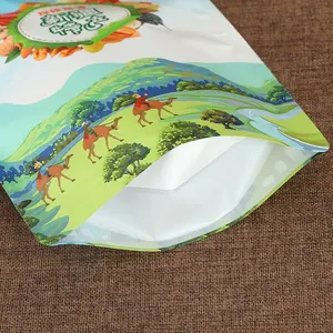 Sacs avec fenêtre transparente recyclables avec propre logo en mylar de qualité alimentaire avec fermeture éclair paquet de fruits secs cuits au four sachets de noix séchées