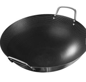 38cm Paslanmaz Çelik Çok Katmanlı Tabanlı Wok - Profesyonel ve Ev Yemekleri için Yapışmaz Petek Doku - Product Image 2