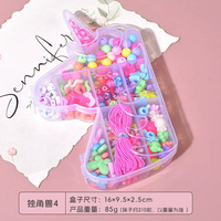 Jouets à perles pour enfants, kit de fabrication de bracelets et de colliers en perles colorées avec des animaux de dessin animé mignons, kit de perlage DIY pour filles