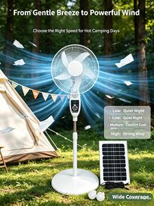 Bargain Air Cooling Solar <b>Battery</b> Operated Air Cooling Solar <b>Fan</b> Charging Floor <b>Fan</b> Outdoor Solar <b>Fan</b> - Product Image 1