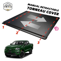 Couverture de benne rigide rétractable en aluminium à enroulement manuel avec double verrouillage pour Hilux