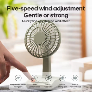 Household Vintage Desk Fan 2000mAh Desktop Usage 5 <b>Gear</b> USB Electric Portable Rechargeable Mini on Fan - Product Image 2