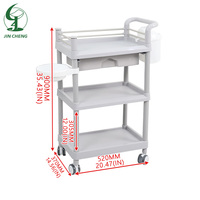 Chariot de Salon Jincheng à 3 Niveaux en Plastique ABS avec 4 Roues Pivotantes, Design Moderne, Paniers de Rangement Mobiles pour Salon de Beauté