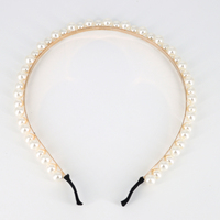Serre-tête avec perles blanches en remplissage pour femme, bandeau gracieux pour les cheveux, accessoires coréens, livraison gratuite, vente en gros