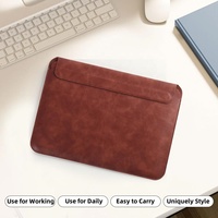 Sacoche pour ordinateur portable de 15 à 16 pouces, couleur unie, polyvalente, pochette de luxe pour ordinateur portable et tablette personnalisée