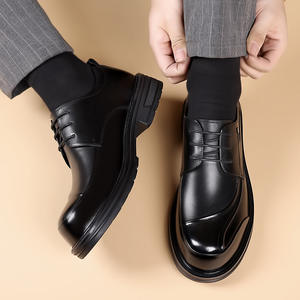 Zapatos de Negocios de Cuero de Primera Calidad para Hombre, Zapatos Derby Cómodos de Punta Ancha para Otoño, Zapatos de Novio de Cuero Genuino de Alta Gama - Product Image 3