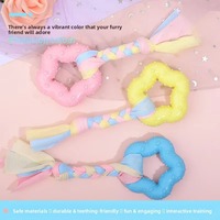 Jouet pour chien moderne en TPR durable, résistant aux morsures, bâtonnet à mâcher pour le nettoyage des dents, ensemble de balles interactives avec cordes pour chiens adultes