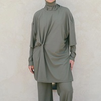Ensemble de sport 4 pièces pour femmes musulmanes, anti-UVA, séchage rapide, modeste, avec hijab, vente en gros, extensible léger, tenue de natation islamique 2026