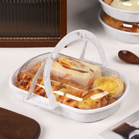 Boîte à pique-nique en plastique PET recyclable transparente avec poignée, 100 pièces, boîtes à dessert carrées thermoformées, pour le thé de l'après-midi, les gâteaux, la boulangerie, les cadeaux, à emporter