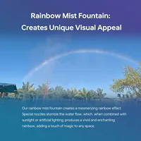 Système de micro-brume haute pression pour sites touristiques, fontaine arc-en-ciel extérieure écologique en acier inoxydable pour photos et points de check-in, AC 110-220V