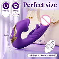 Kovida Klitoris-Stimulator G-Punkt-Lecken Saugen Zunge 3-in-1 Flatternder Teleskop-Sexspielzeug Auberginen-Dildo Vibrator für Frauen