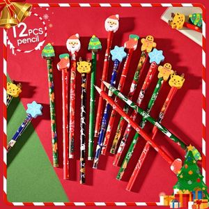 Lápiz de Madera Navideño con Borrador de Dibujos Animados, Ideal para Niños y Estudiantes, Lápices Personalizados - Product Image 3