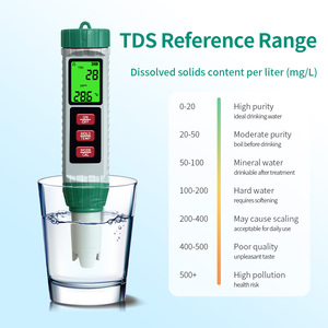 Nouveau design, testeur d'eau vert avec écran lumineux 5 en 1 (pH, température, EC, TDS) pour aquarium et piscine, avec service OEM - Product Image 3