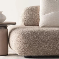 Canapé modulaire Runwood en sherpa, style italien minimaliste, pour salon, combinaison libre, canapé d'angle incurvé sans accoudoirs, design villa