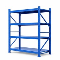 Étagères Heda Rack, robustes, en acier industriel, revêtement en poudre, protection contre la corrosion, capacité de charge de 150 kg, empilables sur plusieurs niveaux