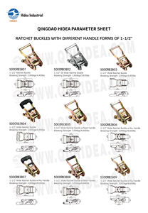 Hebillas de trinquete Hidea de 1-1/2 pulgadas con mango largo y ancho, de acero inoxidable, de alta resistencia, para correas de amarre de transporte, al mejor <span class=keywords><strong>precio</strong></span> - Product Image 5