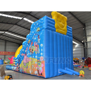 Vendita calda di alta qualità in PVC <span class=keywords><strong>Spongebob</strong></span> tema dei cartoni animati scivolo acquatico commerciale scivolo gonfiabile - Product Image 5