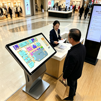 Kiosco Táctil Infrarrojo de Pie para Interiores, 43/50/55/65 Pulgadas, Terminal de Consulta Tipo K, Pantalla UHD, RJ45, USB, Software CMS Gratuito