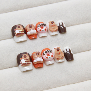 Fabricante más bajo Price10pcs 3D hecho a mano francés punta <span class=keywords><strong>uñas</strong></span> al por mayor elegante ataúd <span class=keywords><strong>uñas</strong></span> artificiales prensa en las <span class=keywords><strong>uñas</strong></span> - Product Image 2