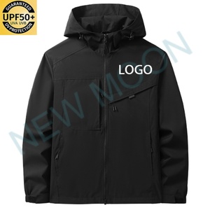 Customizable logo Autumn Stitching Hood Zip up <b>Lightweight</b> Windproof Men's Sports <b>Running</b> <b>Jacket</b> UPF50+ - Product Image 2