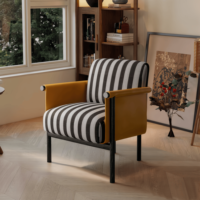 Fauteuil de salon en teck doré, style moderne et minimaliste, pour la maison, le bureau et l'hôtel, coin lecture