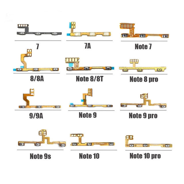 Xiaomi Redmi Mobile Phone Power Volume Flex Cables for Redmi Note 5 6 7 8 9S 10S 11S 11SE 4G 5G Models