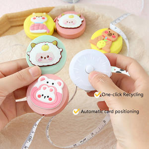 Cinta Métrica con Diseño de Animalitos de Dibujos Animados, 1.5m, Retráctil Automática, Mini Cinta Métrica para Niños, Estudiantes, Uso Doméstico y de Sastrería - Product Image 2