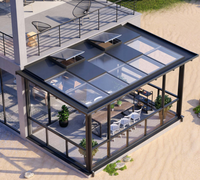 Kit d'habillage de véranda extérieure sur mesure en verre et carrelage, véranda en aluminium, serre, maisons en verre