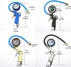 Kompresor udara portabel, aksesori Kit Inflator ban, alat perbaikan ban, pengukur Inflator ban dengan katup kontrol pneumatik - Product Image 2
