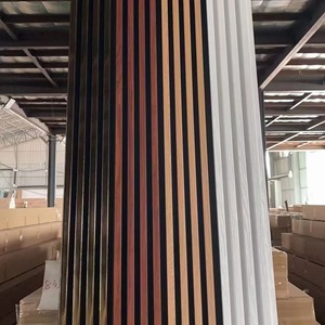 Modern Design Style WPC Wall Panel China Factory <strong>Grey</strong> Wood Brown <strong>Interior</strong> Fluted Wall <strong>Cladding</strong> for Apartments Waterproof Damask - Product Image 5