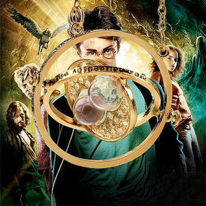 Vente flash - Collier pendentif <span class=keywords><strong>sablier</strong></span> retournable plaqué or unisexe pour <span class=keywords><strong>Harry</strong></span> <span class=keywords><strong>Potter</strong></span> - Bijoux tendance pour cadeaux - Product Image 2