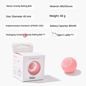 Balle roulante intelligente rechargeable par USB pour chat, avec évitement automatique des obstacles, lumière LED, jeu autonome, anti-ennui, jouet interactif pour chat - Product Image 4