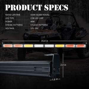 Offroad COB LED posteriore inseguimento barra stroboscopica w/freno retromarcia luce di carico compatibile per Polaris RZR Maverick X3 Talon - Product Image 2