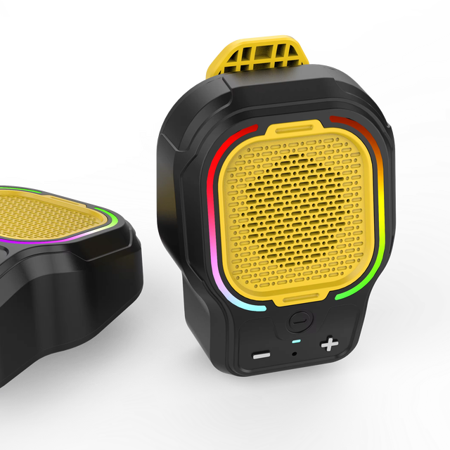 Portable for Bluetooth Speaker with RGB LED Lighting Clip-on Design for Shower Wireless Audio with Stable Connection Plastic