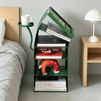 Étagère à livres et porte-revues multifonctionnelle en fer, design rétro nostalgique, pour salon ou bureau, à poser au sol