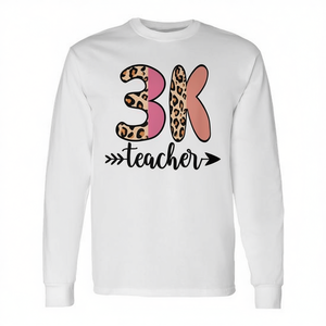 Camiseta de manga larga para profesores 3K con diseño de regreso a clases - Product Image 2