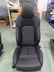 Amélioration des sièges électriques haut de gamme pour <span class=keywords><strong>Audi</strong></span>/Volkswagen, cuir noir et <span class=keywords><strong>bleu</strong></span> sur mesure avec surpiqûres en losange - Product Image 4