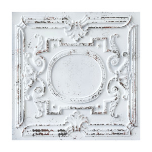 Panneaux muraux 3D gaufrés carrés 2x2 pieds, ignifuges, imperméables, effet fissuré, blanc/noir, PVC PL15, livraison incluse - Product Image 1