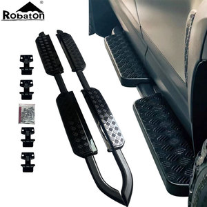 Bậc bước lên xe màu đen bóng bằng nhôm, phụ kiện bảo vệ cố định cho Land Rover Defender 110 130 - Product Image 1