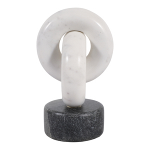 Scultura Marble Link per l'arredamento della casa, tavolino da soggiorno, stile raffinato - Product Image 3
