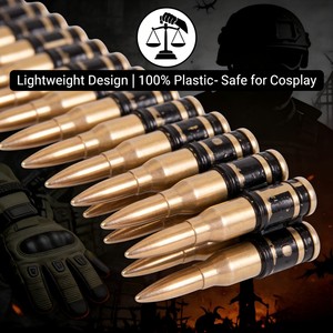 Cintura di Proiettili Finti da Cowboy per Halloween, 60 Pollici, Bandoliera Militare, Accessorio per Cosplay - Product Image 1
