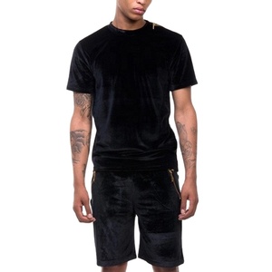 ชุดกางเกงกีฬาขาสั้นสำหรับผู้ชาย,ชุดวอร์มผ้ากำมะหยี่มีกระเป๋าซิปเลือกสีได้ตามต้องการ - Product Image 1