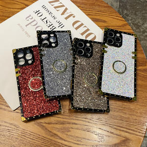 Brillo cuadrado Retro adecuado para Samsung S25 funda de teléfono A06 estilo étnico pegamento Flexible Note20 soporte de anillo de luz azul A73 - Product Image 2