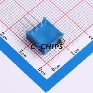 ตัวต้านทาน/โพเทนชิโอมิเตอร์แบบปรับได้สำหรับ3296W-1-104LF ผ่านชิ้นส่วนรู (THT)-3P, ตัวต้านทาน9.5x4.9มม. 100Kohm 10% 500 250mw ppm/℃ - Product Image 2